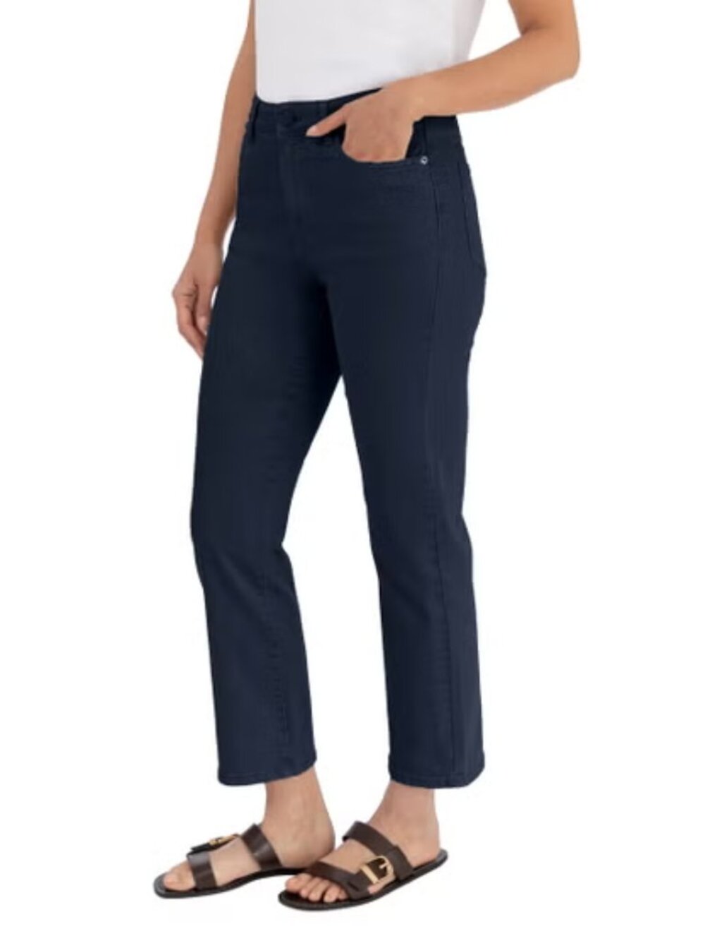 BlankNYC Womens Jeans Navy Blue Pants Straight Leg High-Rise 5-Pocket, 6/28, NWT